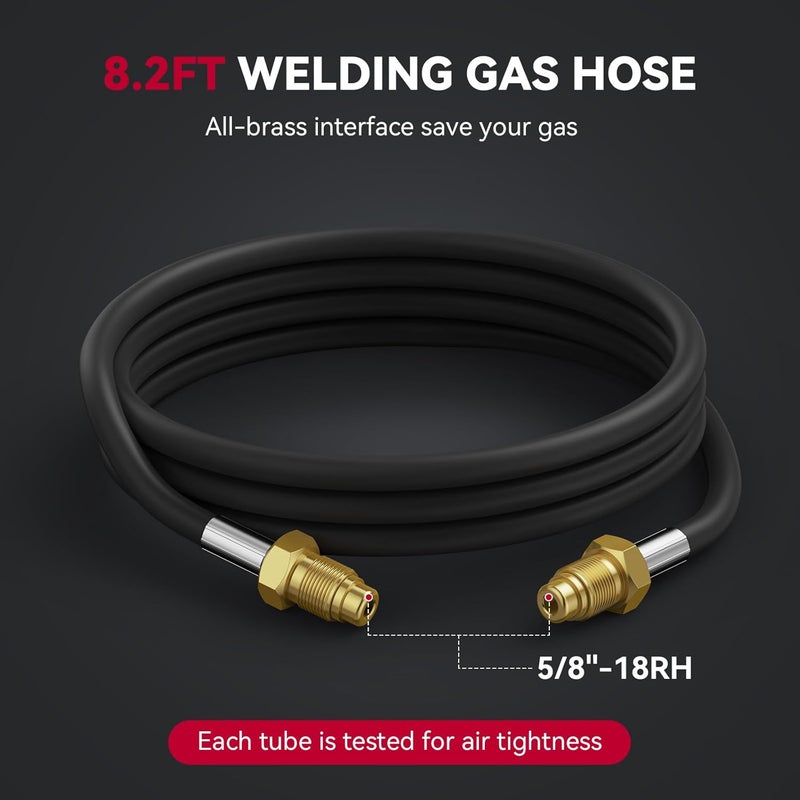 ARCCAPTAIN Argon/CO2/Helium Regulator with 8.2FT Inert Gas Welding Hose, MIG and TIG Flow Meter Gas Regulator Gauge Welding Weld, 0-4000 PSI, 0-180+ CFH, CGA580 Inlet Connection - Image 5